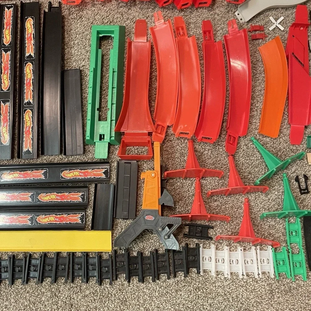 Hot Wheels Flame Track Lot Vintage 80s 90s  Connectors Shooters Track‎ Lot